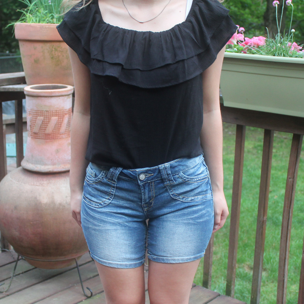 Curvy Midi/Bermuda Jean Shorts